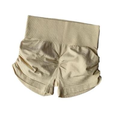 Imagem de Shorts De Yoga Femininos De Cintura Alta Com Efeito Levanta Bumbum E C