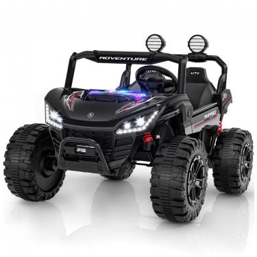 Imagem de Carro Elétrico Infantil ANPABO Preto 24V 2 Lugares 4 Motores 200W Suspensão Rainbow LED Controle Bluetooth 5.1km/h