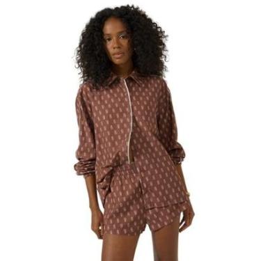 Imagem de Camisa Colcci Loose Estampada Marrom Feminina-Feminino