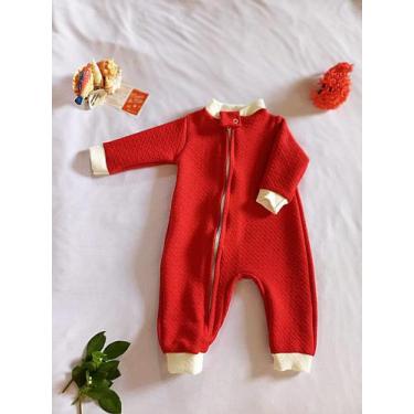 Imagem de Macacão Bebê Moletom  Menina - Mania DE Mae, Vermelho punnho off white