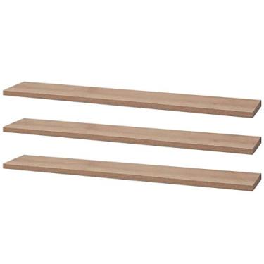 Imagem de Kit 3 Prateleiras 60 x 20cm Carvalho Suporte Invisível