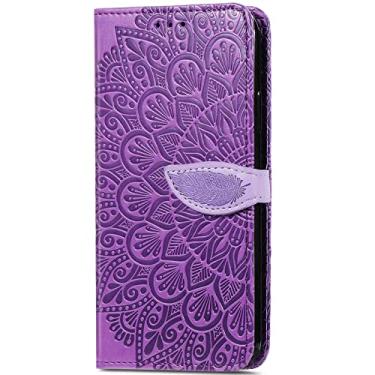 Imagem de HUANGTAOLI Capa carteira para Tone E21, fecho magnético com compartimentos para cartão de crédito, capa de telefone em relevo para Tone E21