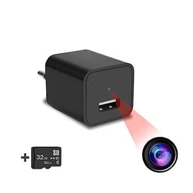 Imagem de Carregador Espião Câmera Espiã com Sensor de Presença + Cartão Memória 32GB