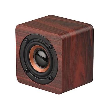 Imagem de Q1 mini alto-falante bluetooth de madeira portátil sem fio subwoofer forte baixo poderoso caixa de som música cubo mágico para smartphone tablet laptop