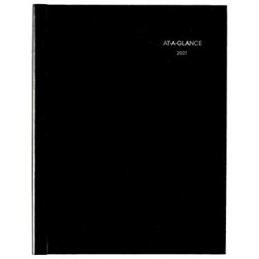 Imagem de Agenda e agenda semanal de compromissos 2021 da AT-A-GLANCE, 20,32 x 27,94 cm, grande, capa dura, DayMinder, preto (G520H0021)