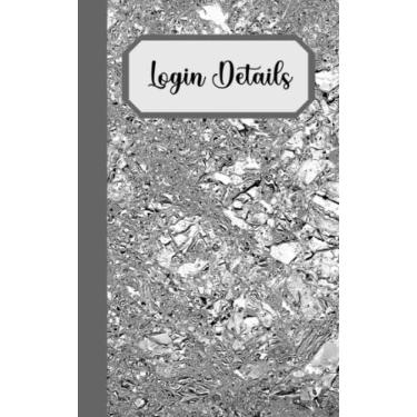 Imagem de Login Details: Login Book, Password detail and username journal, password tracker with 50 pages 5x8, organiser, silver