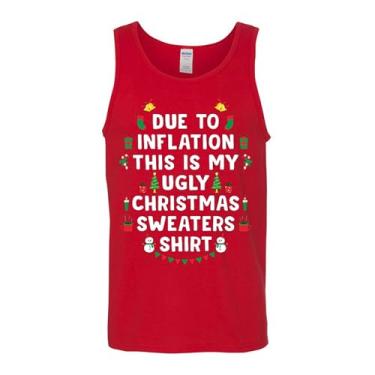 Imagem de Regata masculina Due to Inflation This is My Ugly Chirstmas, Vermelho, P
