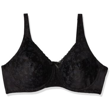 Imagem de PLAYTEX Sutiã feminino Secrets Love My Curves Signature floral com aro cobertura total Us4422, Preto real, 38C