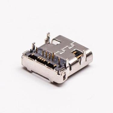 Imagem de 10 conectores USB 3.0 tipo C fêmea ângulo reto 24 pinos através do furo DIP SMT para conector de soquete de montagem PCB