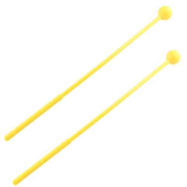Imagem de Jiozermi 10 peças de martelo de plástico, varas de percussão de 29 cm de comprimento para adultos, machos de xilofone, instrumentos de percussão, martelo de sino, amarelo