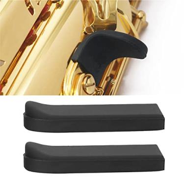 Imagem de Haosie 2 peças de descanso de polegar para saxofone, confortável almofada de descanso de dedo para saxofone, almofada de gel de saxofone de borracha, para saxofone tenor, saxofone barítono