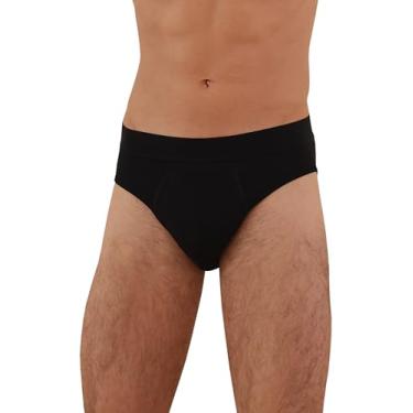 Imagem de AIRCUTE Roupa íntima masculina lavável para incontinência urinária, reutilizável, absorvente de algodão, à prova de vazamento, 90 ml (preta, 2GG)