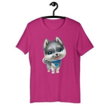 Imagem de Camiseta Blusa Feminina - Dog Husky Olhar Azul-Feminino