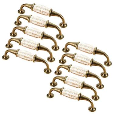 Imagem de 10 peças de alça de cerâmica, puxadores simples para gaveta de armário de cozinha, puxadores de móveis de guarda-roupa puxador de cômoda de quarto decoração de casa (estilo B centros de orifício 96