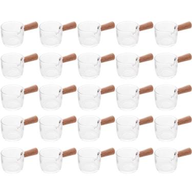 Imagem de Conjunto 25 Molheiras de Vidro com Cabo de Bambu 50ml Cremeiras para Restaurantes Lyor
