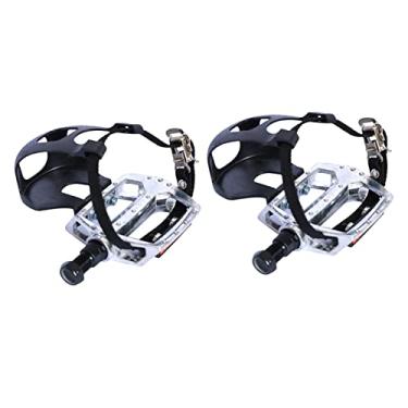 Imagem de Colaxi Gaiolas de pedais de, pedais tiras e presilhas para ao ar livre e ergométrica interna, pedais de, Fuso curto de 14 mm