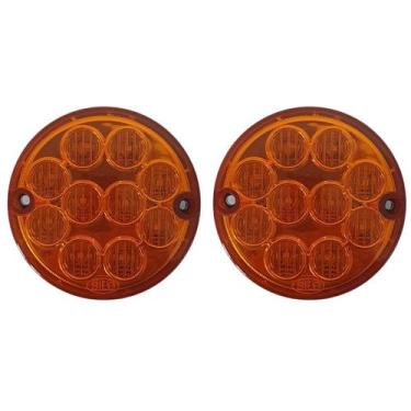 Imagem de Kit 2 lanterna traseira pisca ônibus caminhão 96mm am led - SILO, 24V