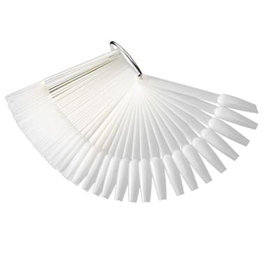 Imagem de 50 Peças de Pontas Falsas para Arte Em Unhas, Placa de Exibição de Placas de Cartão Colorido de Esmalte Com Anel de Metal, Importante para Apresentação Em Salão de Beleza,