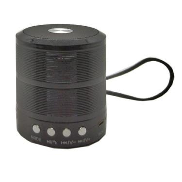 Imagem de Mini Caixa De Som Portátil Bluetooth MP3 WS - 887 Preta, Portátil, Pre