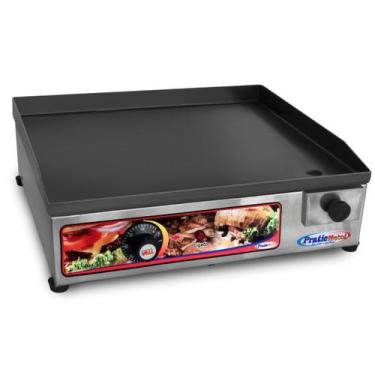 Imagem de Chapa de Lanche Elétrica em Inox Com Prensa 40x35cm 1600w 220V Pratic 