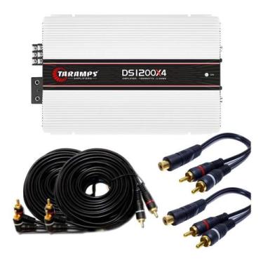 Imagem de Modulo Amplificador Taramps DS1200x4 + 2 Rca + 2 Cabos Y