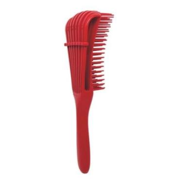 Imagem de Escova Polvo Vermelha Para Desembaraçar Cabelos Cacheados - NoBrand