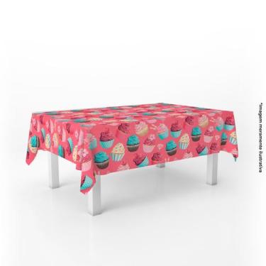 Imagem de Toalha de Mesa Retangular Cupcakes 220x150cm - PRESENTE-BRINDE, Pink, 