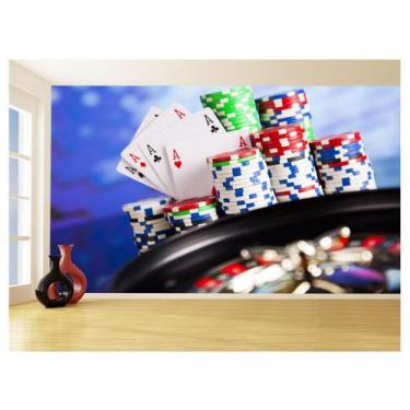 Imagem de Papel De Parede 3D Salão De Jogos Cartas Poker 3,5M Jcs82 - Você Decor