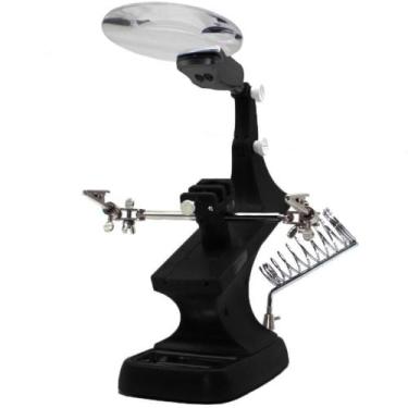 Imagem de Lupa De Mesa Bancada Garras Iluminação Led Usb Gt317-B - Lorben