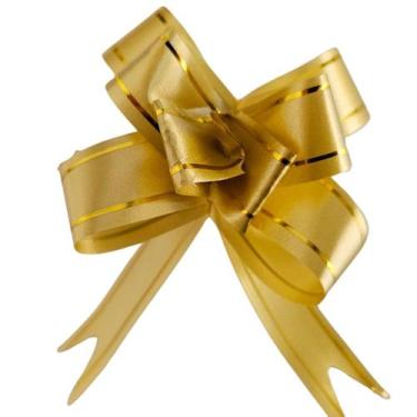Imagem de laço fácil c/filete ouro 18mmx33cm c/100 unidades ouro - ydh