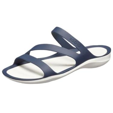 Imagem de Crocs , Sandálias Swiftwater Femininas , 4 , Azul-marinho/branco