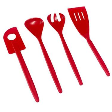Imagem de Kit 4 Utensílios de Cozinha em Plástico - Dóia Kids, Kit Cozinha Verme