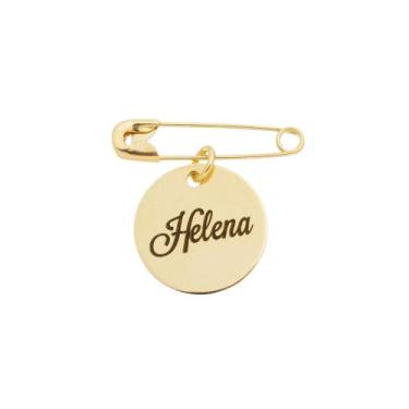 Imagem de Alfinete Bebe medalha Com nome Personalizado Folheado a Ouro 18k - Cri