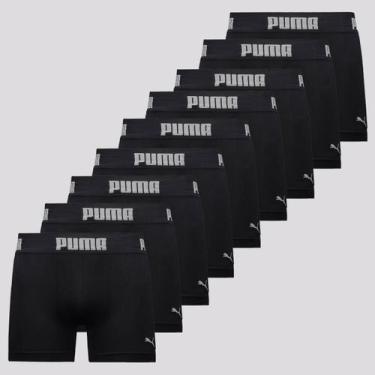 Imagem de Kit 9 Cuecas Boxer Puma Seamless Preta, EG