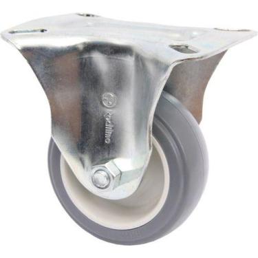 Imagem de (6pçs) Rodizio Fixo Placa 3pol. R312 Bp Pvc Anti Risco 60kg Por Roda -