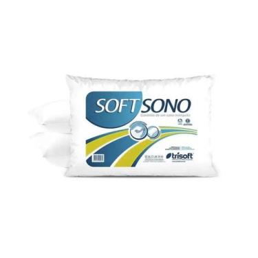 Imagem de Travesseiro Trisoft Softsono Hipoalergênico Fibra Branco Lávavel Macio