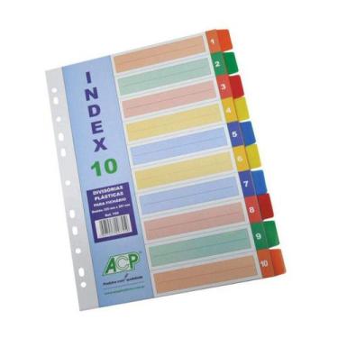 Imagem de Divisória Fichário Plástica, Multicolor - Index