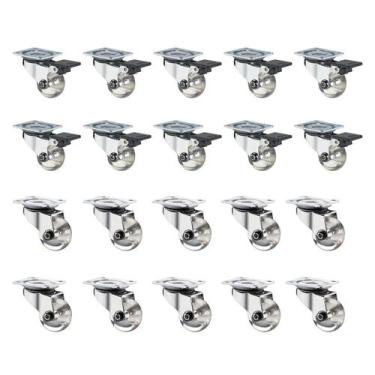 Imagem de 24 Rodízios Giratórios 35mm Em Gel 12 C/Trava 12 S/Trava - Desicon