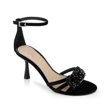 Imagem de Jewel Badgley Mischka Sandália feminina de salto tailani, Veludo preto, 35