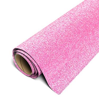 Imagem de Siser Glitter HTV Rolo de 3,5 m x 5 m - Ferro em vinil de transferência de calor (rosa flamingo)