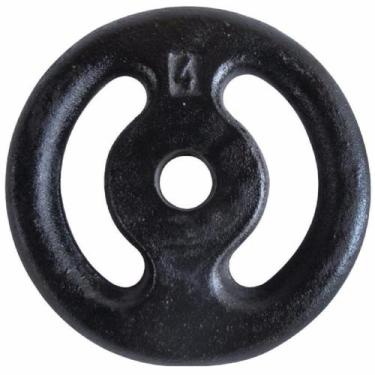Imagem de Anilha Pintada Peso Academia Musculação 4 Kg - KL Master Fitness, Pret