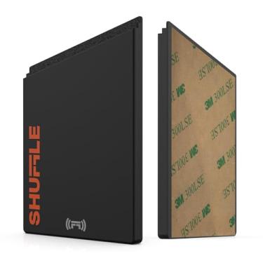 Imagem de Acessórios para carteira Shuffle – Bolsa de silicone com função NFC, chip de cartão de visita digital, comporta 2 cartões, perfeita para chaves, passes de metrô, academia e cartões de hotel (laranja),