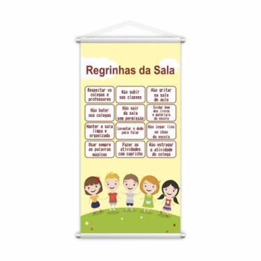 Imagem de Banner Pedagógico Escolar Regrinhas Da Sala 80X50Cm - Plimshop