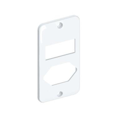 Imagem de Tampa 1 Tecla + Tomada Hexagonal Condulete Branco 1/2 e 3/4 - Masster 