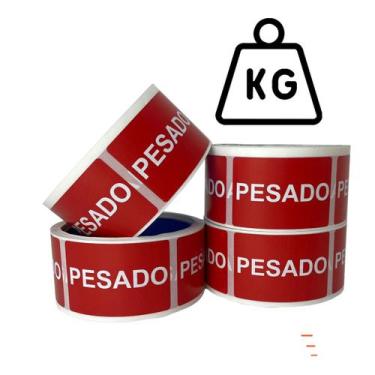 Imagem de Etiqueta Adesiva Retangular Pesado 60x40mm - Rolo com 500 unidades - E