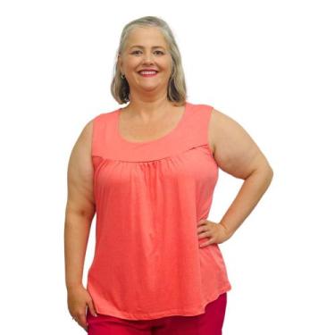 Imagem de Blusa Feminina Plus Size Regata Senhora Bata Lisa - Coalizão Fashion, 