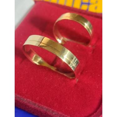 Imagem de Par Alianças Ouro 18 kilates 7 mm Peso 10 Gramas