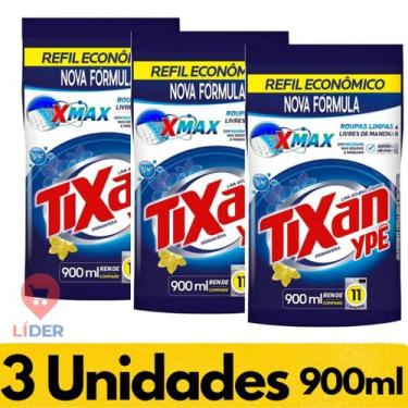 Imagem de 3 Unidades Sabão Lava Roupas Liquido Tixan 900ml