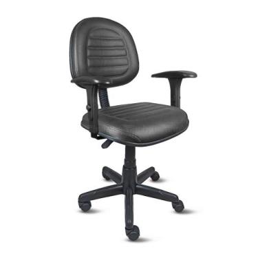 Imagem de Cadeira exec. ômega c/ costura em base giratória c/ braço regulável - 