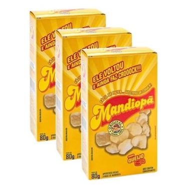 Imagem de kit 3 SALGADINHO MANDIOPÃ SABOR QUEIJO 80G CADA